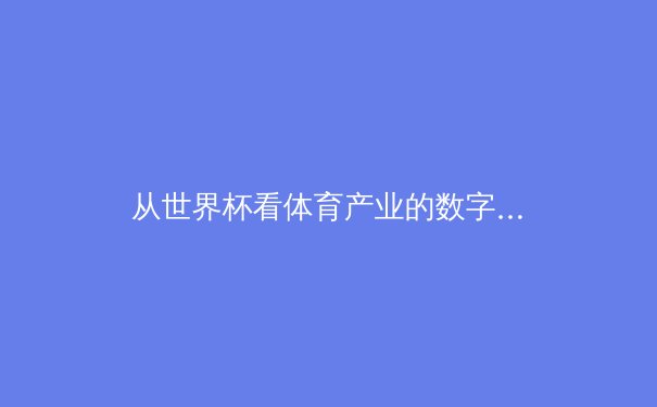 从世界杯看体育产业的数字化革命：流媒体、互动体验与未来观赛模式 - 2